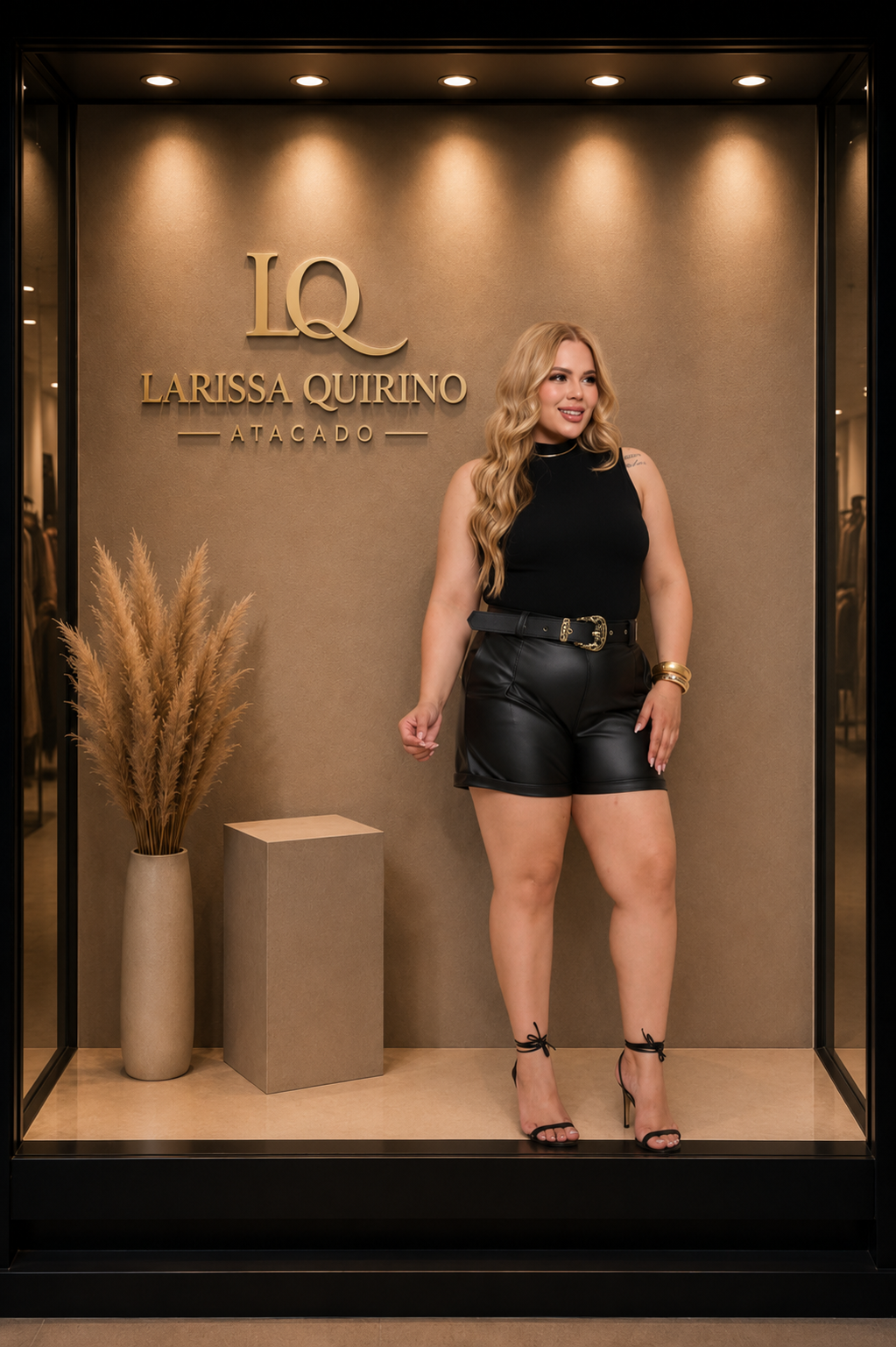 Short Fivela Courino Plus Size