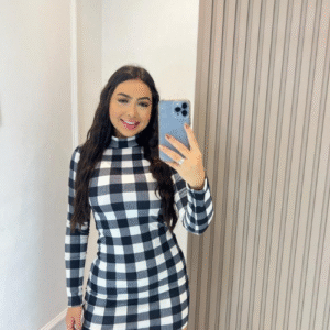 Vestido Xadrez – Manga Longa