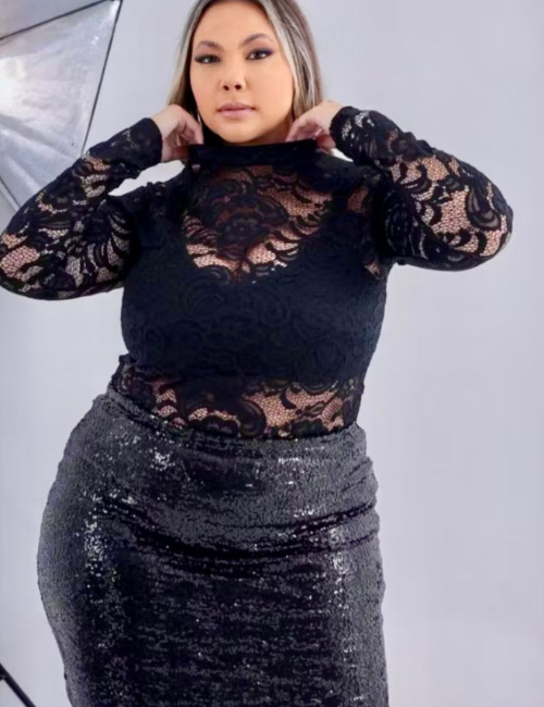 Body Renda Plus Size – Elegante