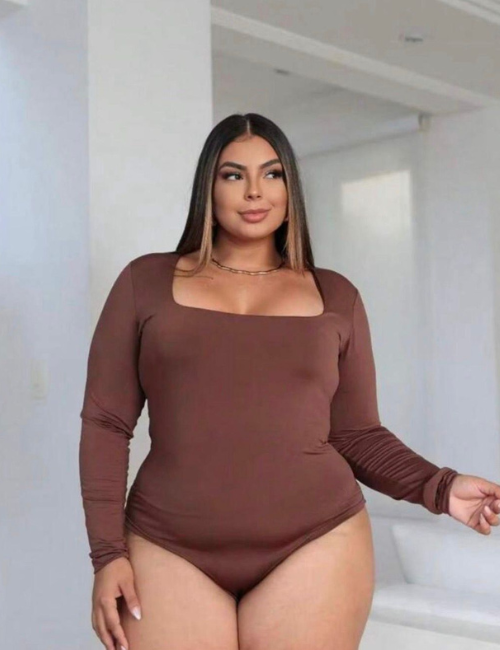 Body Manga Longa Plus Size